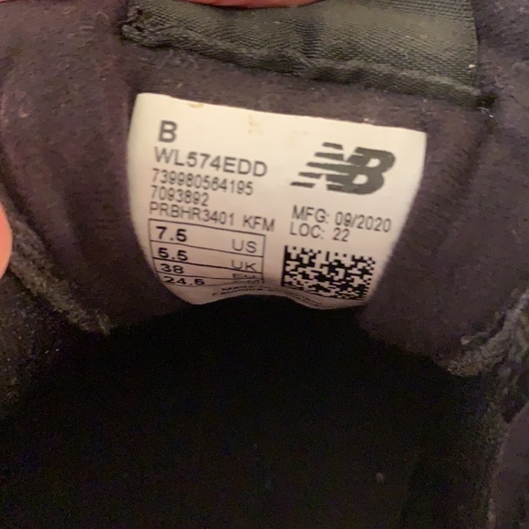 New Balance tennis shoes black suede taupe glitter - Picture 8 of 8